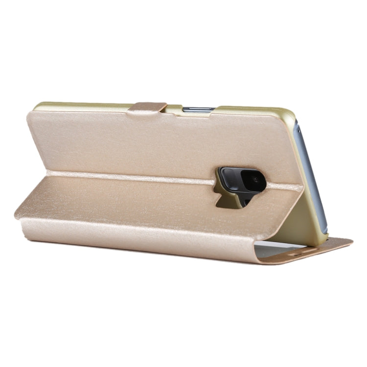 For Galaxy S9 Silk Texture Horizontal Flip Leather Case with Call Display ID & Answer / Reject Display