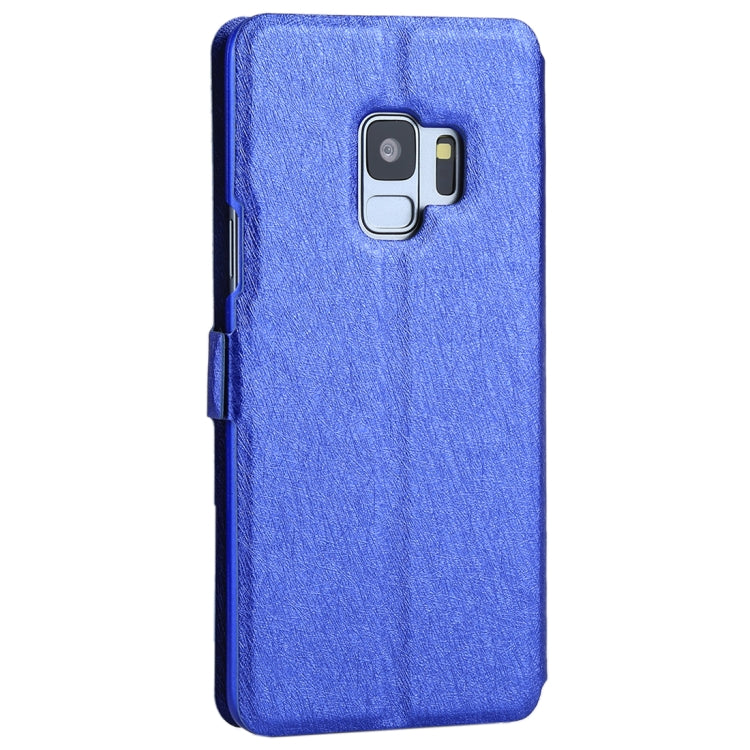 For Galaxy S9 Silk Texture Horizontal Flip Leather Case with Call Display ID & Answer / Reject Display