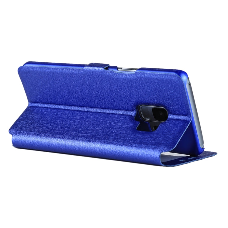 For Galaxy S9 Silk Texture Horizontal Flip Leather Case with Call Display ID & Answer / Reject Display