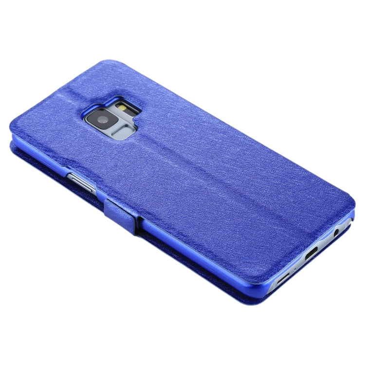 For Galaxy S9 Silk Texture Horizontal Flip Leather Case with Call Display ID & Answer / Reject Display