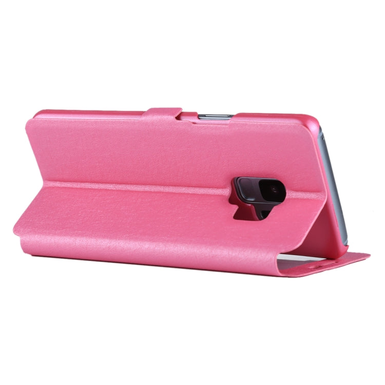 For Galaxy S9 Silk Texture Horizontal Flip Leather Case with Call Display ID & Answer / Reject Display