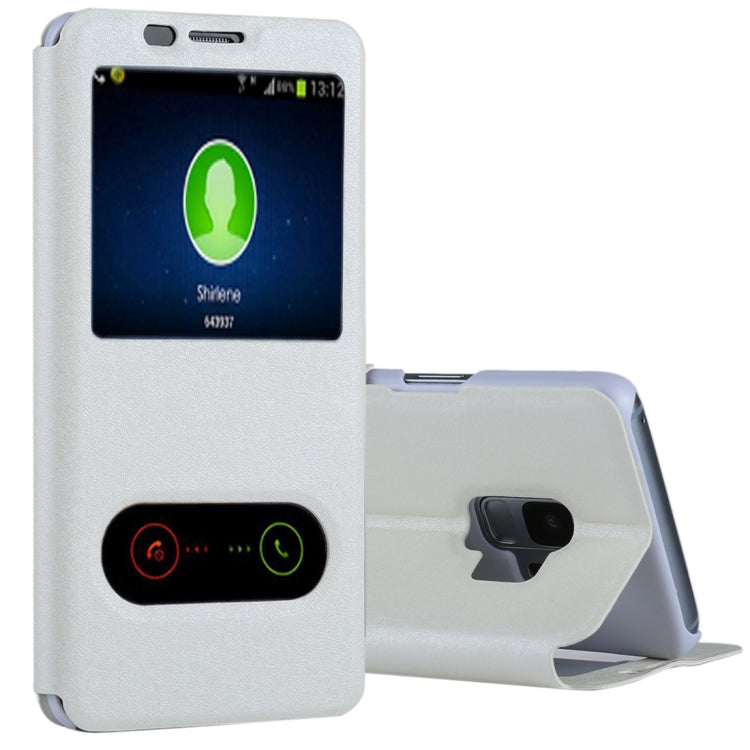 For Galaxy S9 Silk Texture Horizontal Flip Leather Case with Call Display ID & Answer / Reject Display