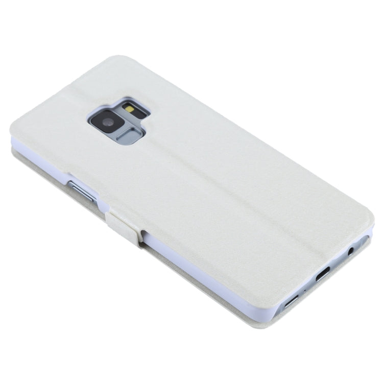 For Galaxy S9 Silk Texture Horizontal Flip Leather Case with Call Display ID & Answer / Reject Display