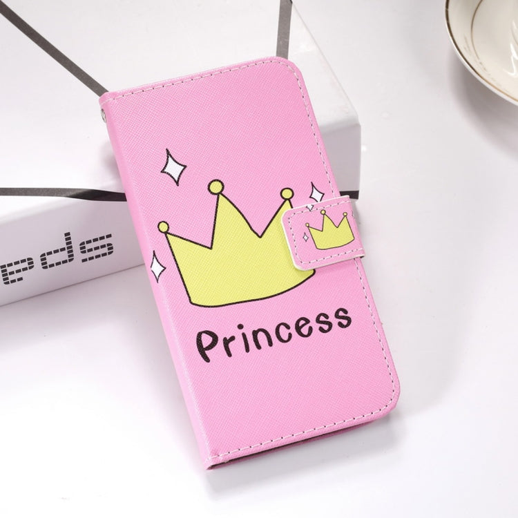 Crown Pattern Colored Drawing Horizontal Flip Leather Case for Galaxy A30, with Holder & Card Slots & Wallet & Lanyard