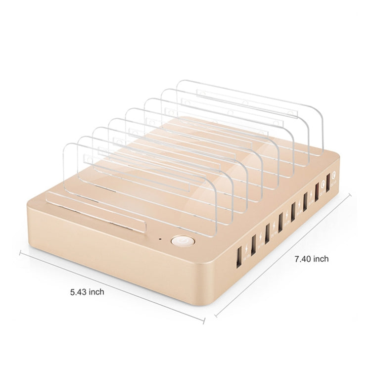 Multi-function DC5V/19.2A (Max) Output 8 Ports USB Detachable Charging Station Smart Charger, Support QC3.0