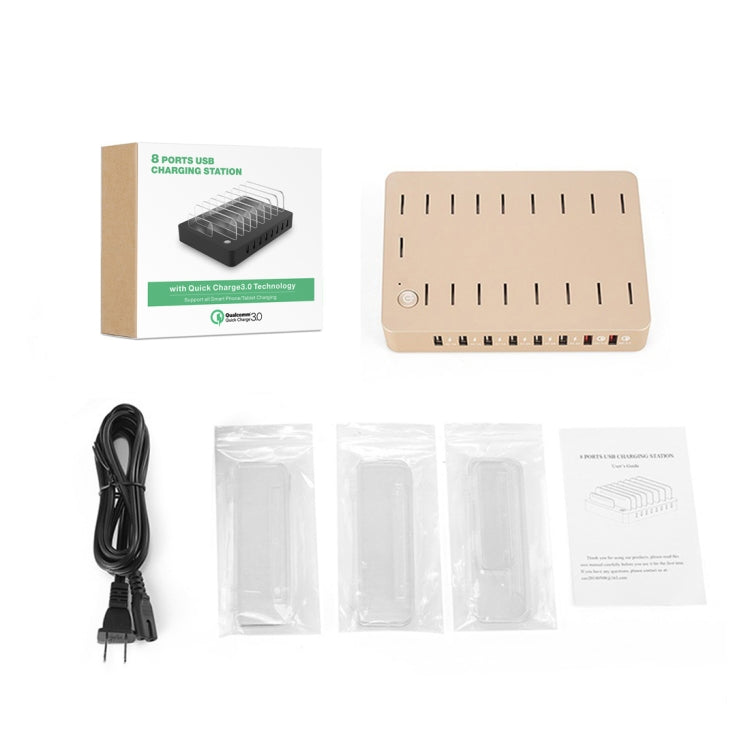 Multi-function DC5V/19.2A (Max) Output 8 Ports USB Detachable Charging Station Smart Charger, Support QC3.0