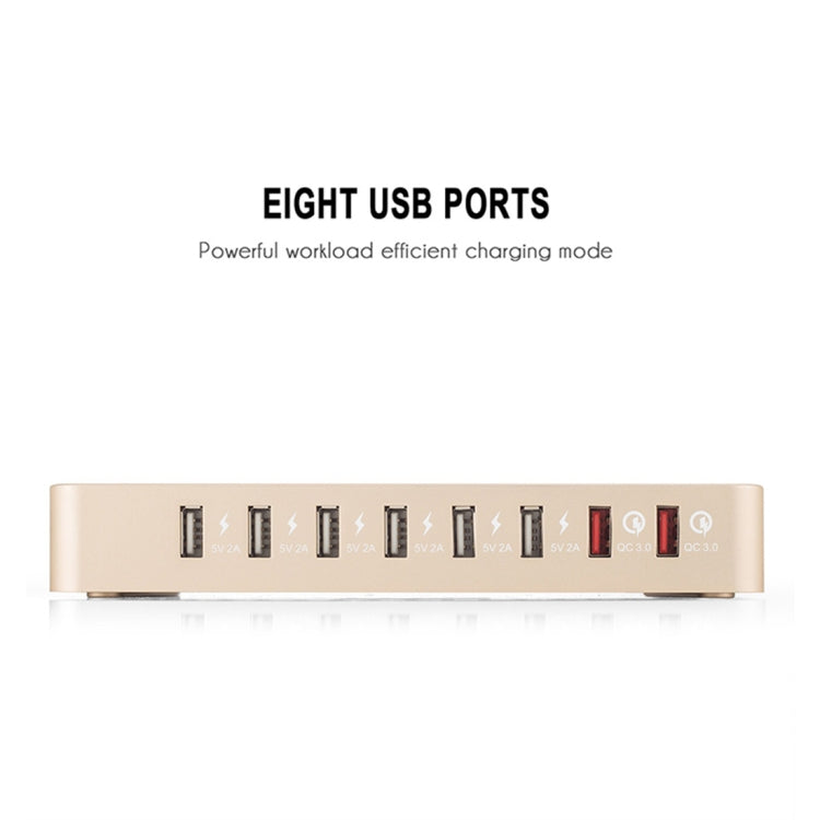 Multi-function DC5V/19.2A (Max) Output 8 Ports USB Detachable Charging Station Smart Charger, Support QC3.0