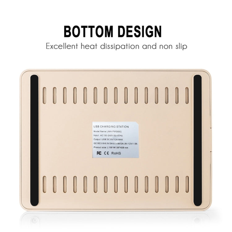 Multi-function DC5V/19.2A (Max) Output 8 Ports USB Detachable Charging Station Smart Charger, Support QC3.0