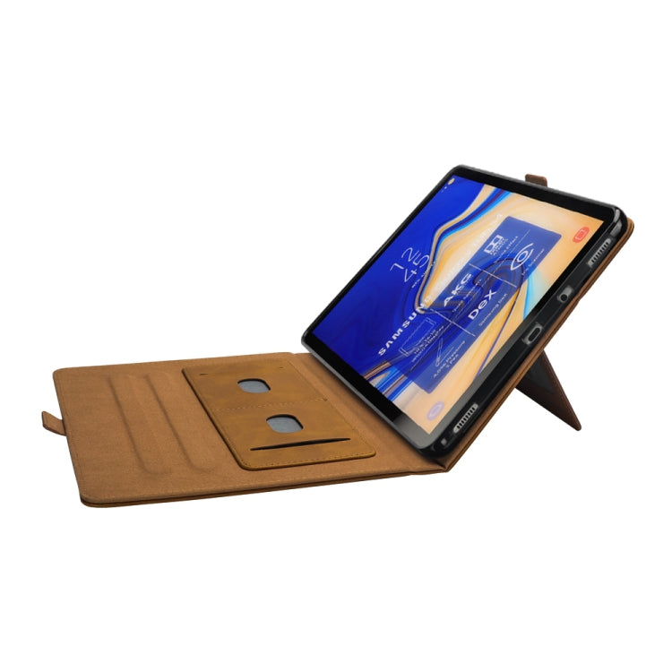 Horizontal Flip Double Holder Leather Case for Galaxy Tab S4 10.5 T830 / T835, with Card Slots & Photo Frame & Pen Slot