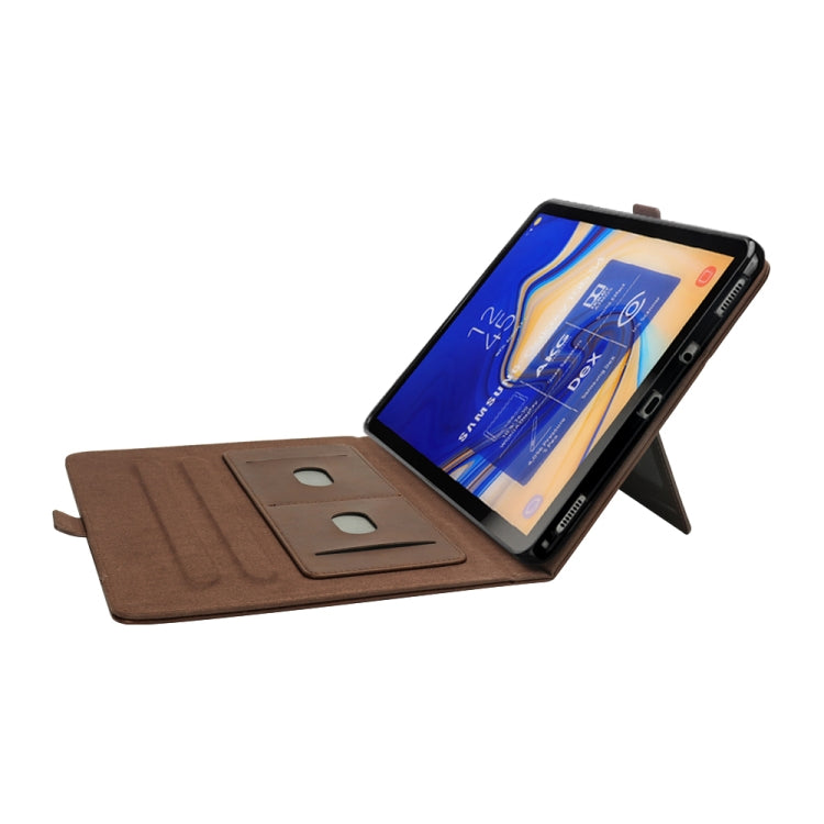 Horizontal Flip Double Holder Leather Case for Galaxy Tab S4 10.5 T830 / T835, with Card Slots & Photo Frame & Pen Slot