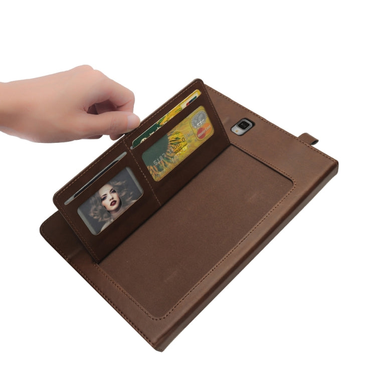 Horizontal Flip Double Holder Leather Case for Galaxy Tab S4 10.5 T830 / T835, with Card Slots & Photo Frame & Pen Slot