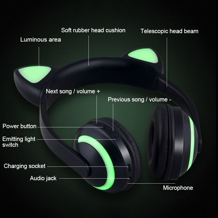 CYKE Glowing Deer Ear Stereo Bluetooth V4.2 + EDR Headphone Gaming Headset with LED Light, For iPhone, Galaxy, Huawei, Xiaomi, LG, HTC and Other Smart Phones