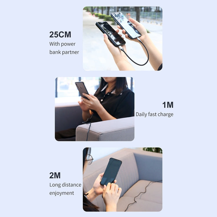 TOTUDESIGN Speedy Series BM-001 2.4A Micro USB Interface Data Sync Fast Charge Data Cable, Cable Length: 25cm(Grey)