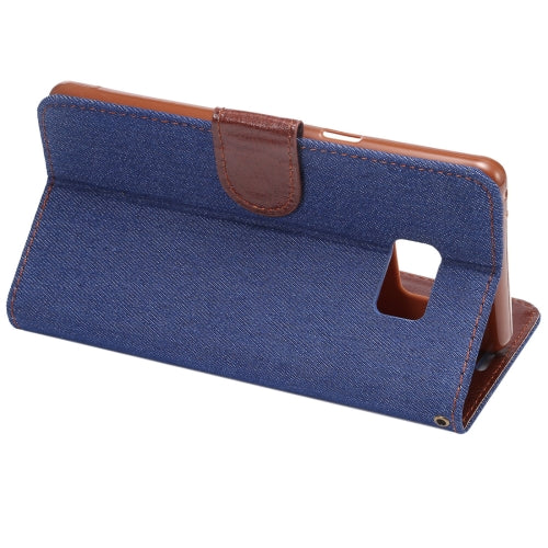 For Galaxy Note 7 / N930 Cowboy Cloth Texture Magnetic Adsorption Horizontal Flip Leather Case with Card Slot & Holder & Wallet