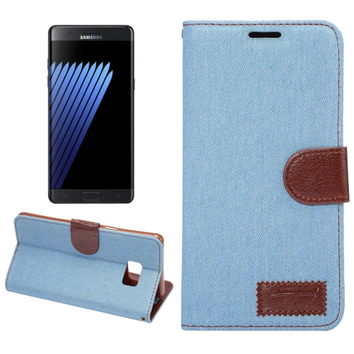For Galaxy Note 7 / N930 Cowboy Cloth Texture Magnetic Adsorption Horizontal Flip Leather Case with Card Slot & Holder & Wallet
