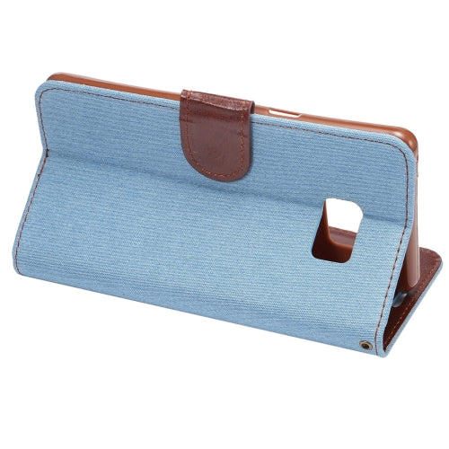 For Galaxy Note 7 / N930 Cowboy Cloth Texture Magnetic Adsorption Horizontal Flip Leather Case with Card Slot & Holder & Wallet