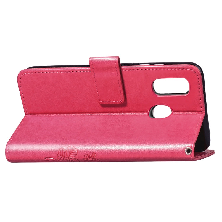 Lucky Clover Pressed Flowers Pattern Leather Case for Galaxy A40, with Holder & Card Slots & Wallet & Hand Strap