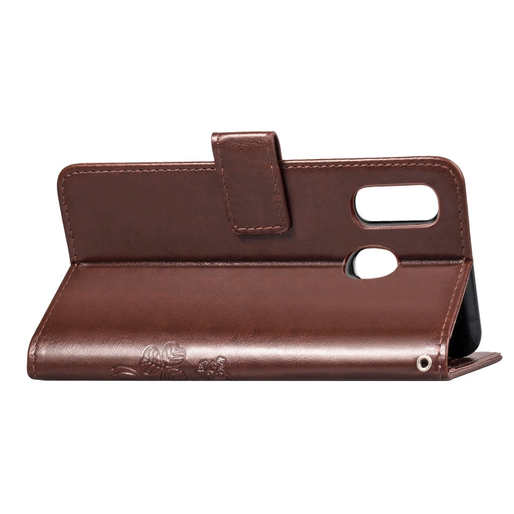 Lucky Clover Pressed Flowers Pattern Leather Case for Galaxy A40, with Holder & Card Slots & Wallet & Hand Strap