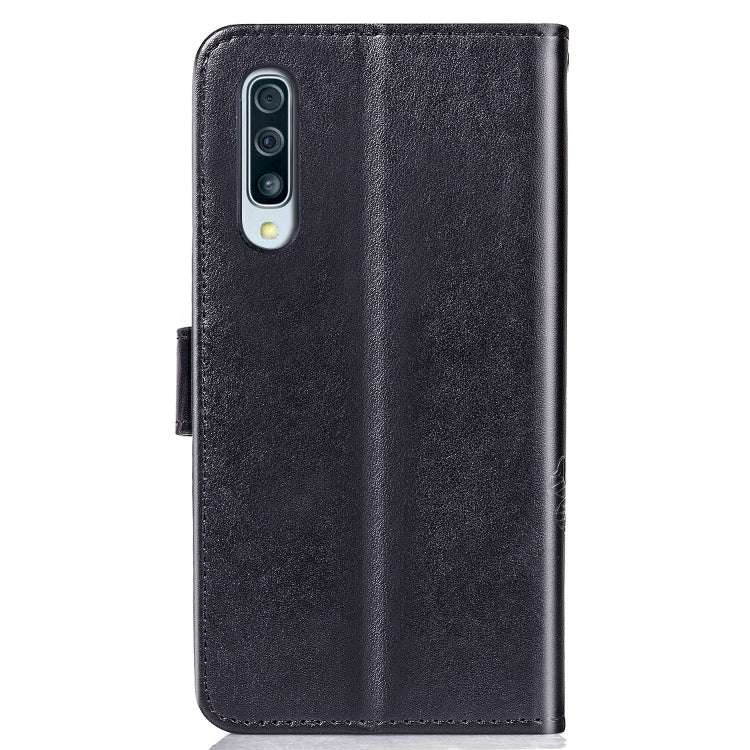 Lucky Clover Pressed Flowers Pattern Leather Case for Galaxy A50, with Holder & Card Slots & Wallet & Hand Strap