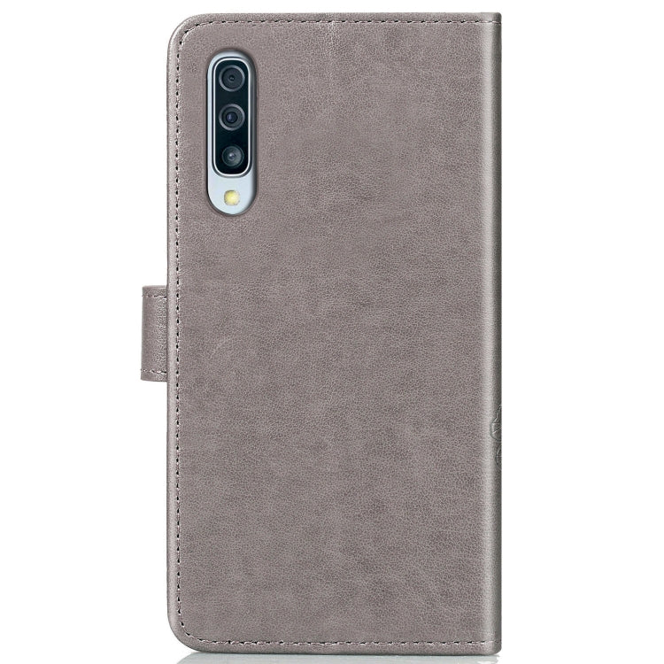 Lucky Clover Pressed Flowers Pattern Leather Case for Galaxy A50, with Holder & Card Slots & Wallet & Hand Strap