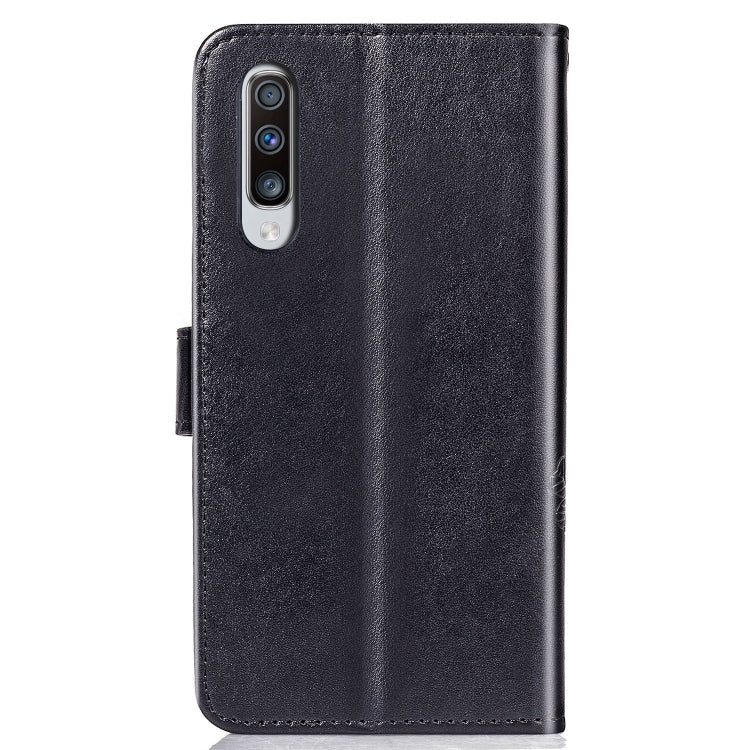 Lucky Clover Pressed Flowers Pattern Leather Case for Galaxy A70, with Holder & Card Slots & Wallet & Hand Strap
