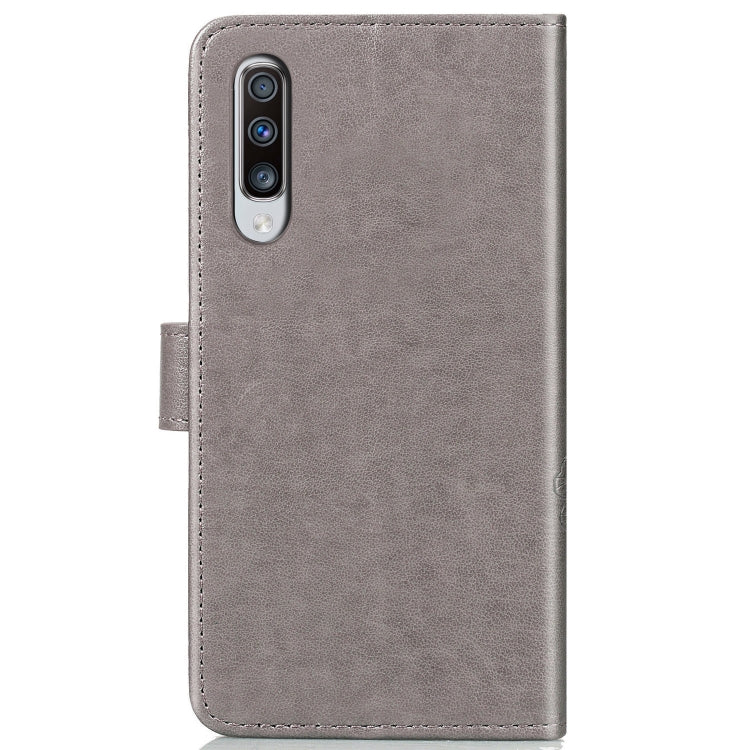 Lucky Clover Pressed Flowers Pattern Leather Case for Galaxy A70, with Holder & Card Slots & Wallet & Hand Strap