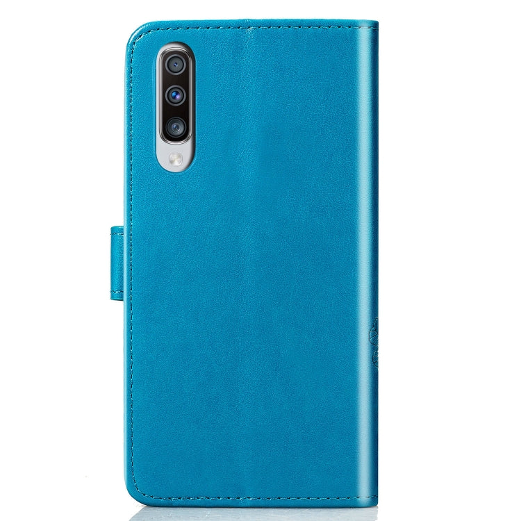 Lucky Clover Pressed Flowers Pattern Leather Case for Galaxy A70, with Holder & Card Slots & Wallet & Hand Strap