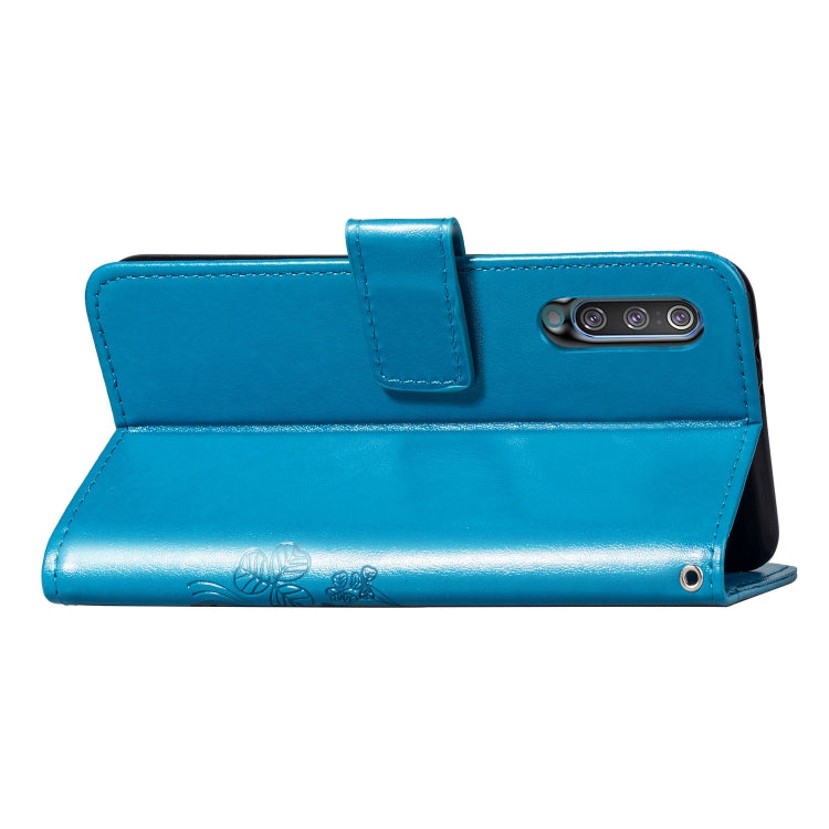 Lucky Clover Pressed Flowers Pattern Leather Case for Galaxy A70, with Holder & Card Slots & Wallet & Hand Strap