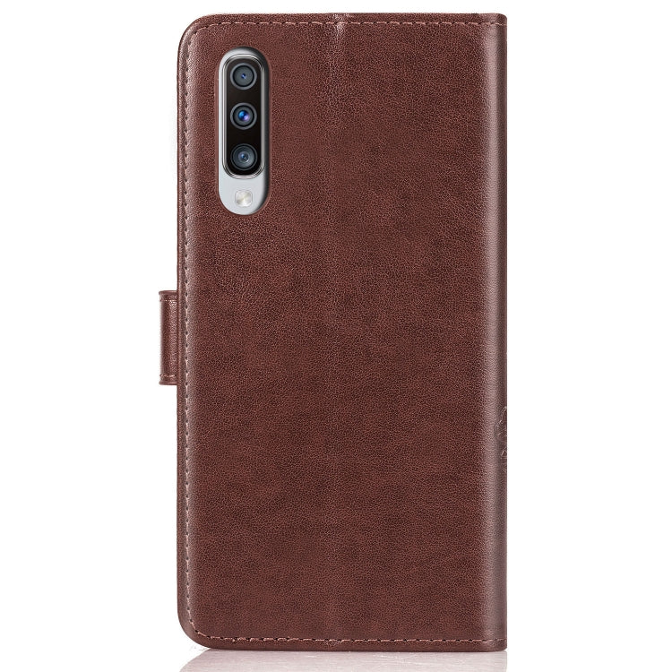 Lucky Clover Pressed Flowers Pattern Leather Case for Galaxy A70, with Holder & Card Slots & Wallet & Hand Strap