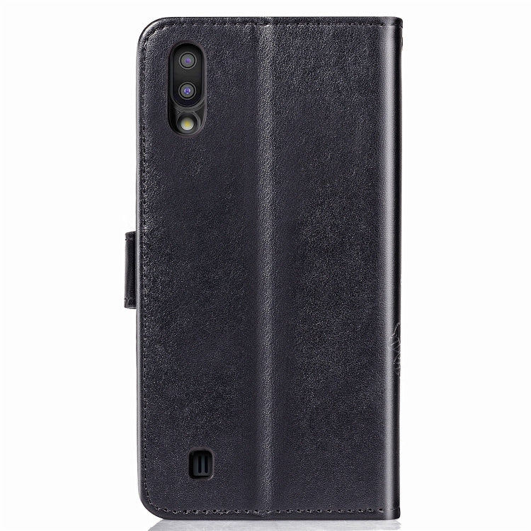 Lucky Clover Pressed Flowers Pattern Leather Case for Galaxy M10, with Holder & Card Slots & Wallet & Hand Strap
