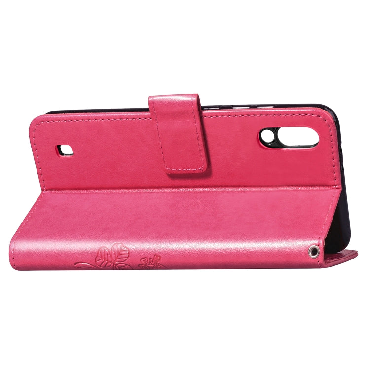 Lucky Clover Pressed Flowers Pattern Leather Case for Galaxy M10, with Holder & Card Slots & Wallet & Hand Strap
