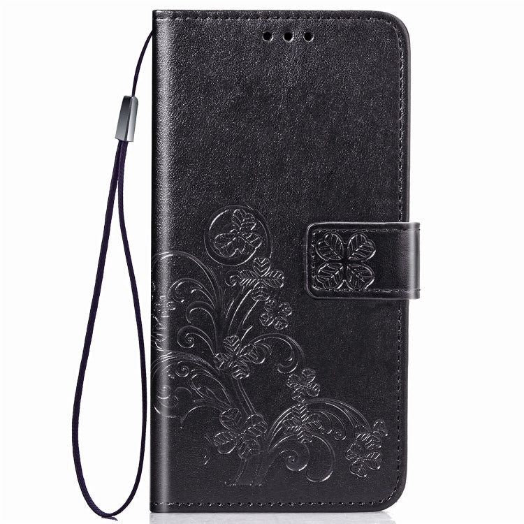 Lucky Clover Pressed Flowers Pattern Leather Case for Galaxy M20, with Holder & Card Slots & Wallet & Hand Strap