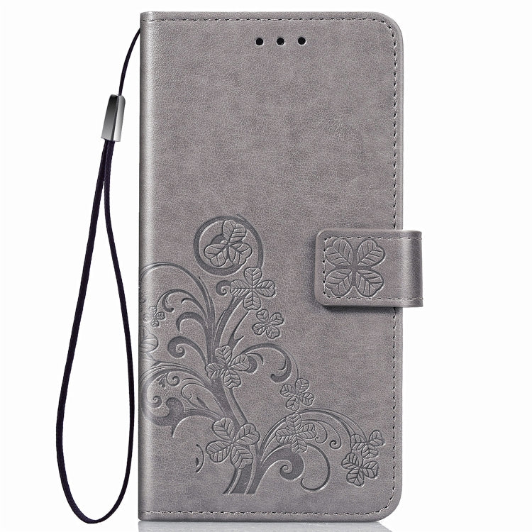 Lucky Clover Pressed Flowers Pattern Leather Case for Galaxy M20, with Holder & Card Slots & Wallet & Hand Strap