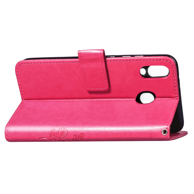 Lucky Clover Pressed Flowers Pattern Leather Case for Galaxy M20, with Holder & Card Slots & Wallet & Hand Strap