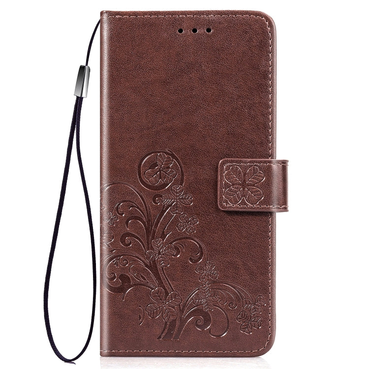 Lucky Clover Pressed Flowers Pattern Leather Case for Galaxy M20, with Holder & Card Slots & Wallet & Hand Strap