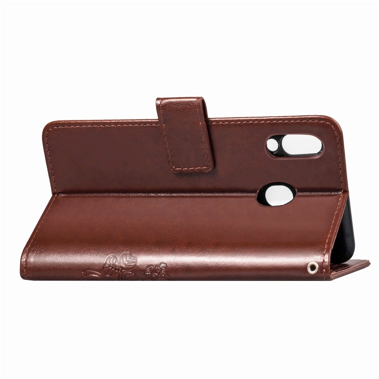 Lucky Clover Pressed Flowers Pattern Leather Case for Galaxy M20, with Holder & Card Slots & Wallet & Hand Strap