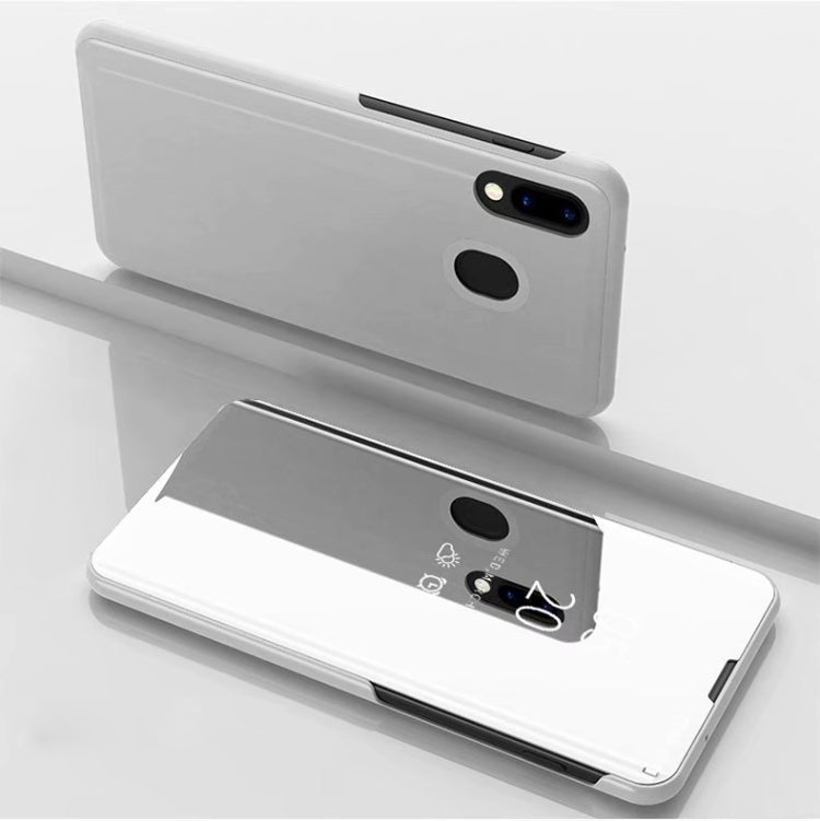 Electroplating Mirror Horizontal Flip Leather Case for Galaxy A30/A20 , with Holder