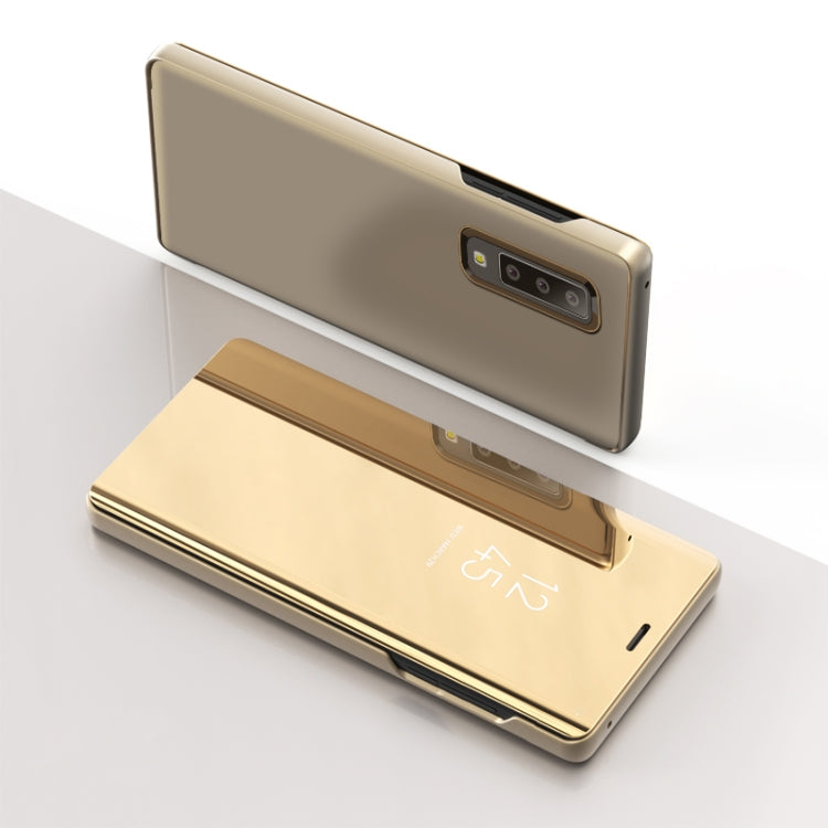 Electroplating Mirror Horizontal Flip Leather Case for Galaxy A50 , with Holder