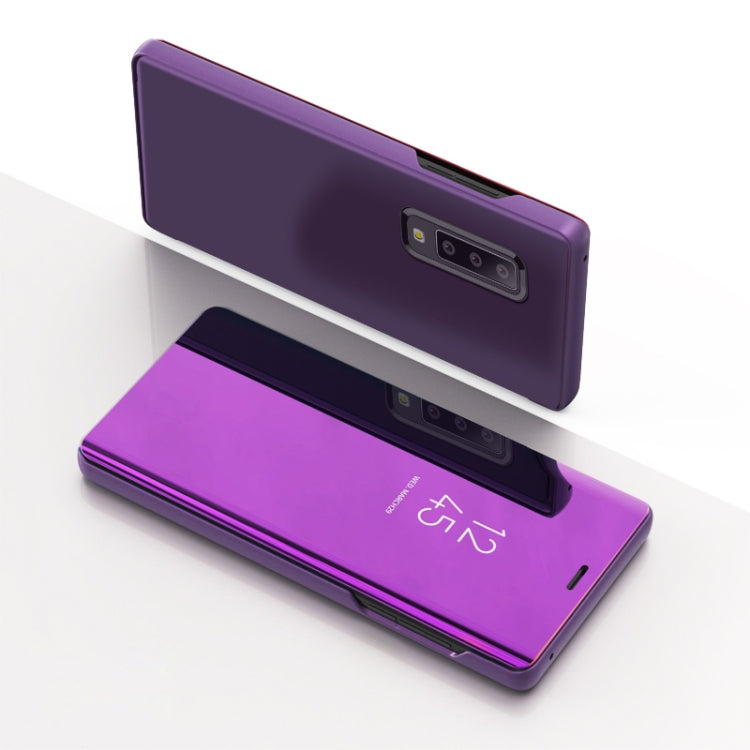Electroplating Mirror Horizontal Flip Leather Case for Galaxy A50 , with Holder