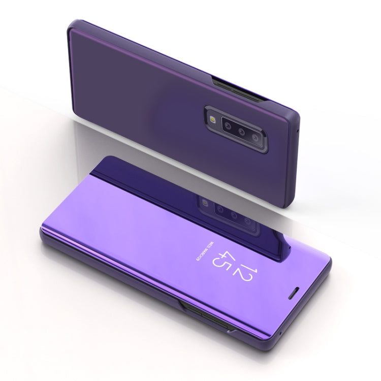 Electroplating Mirror Horizontal Flip Leather Case for Galaxy A50 , with Holder