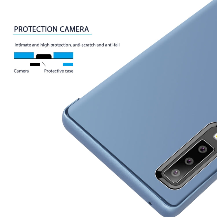 Electroplating Mirror Horizontal Flip Leather Case for Galaxy A50 , with Holder
