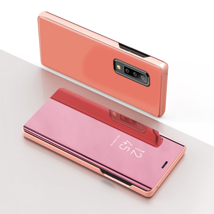 Electroplating Mirror Horizontal Flip Leather Case for Galaxy A70 , with Holder