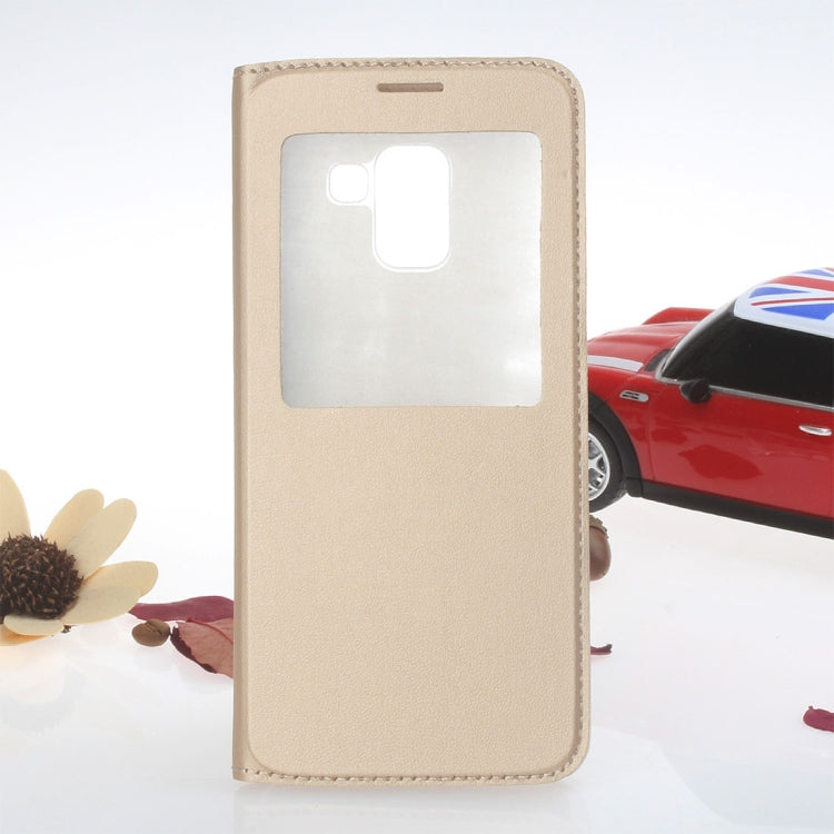 For Galaxy A8 (2018) Litchi Texture Horizontal Flip Leather Case with Call Display ID