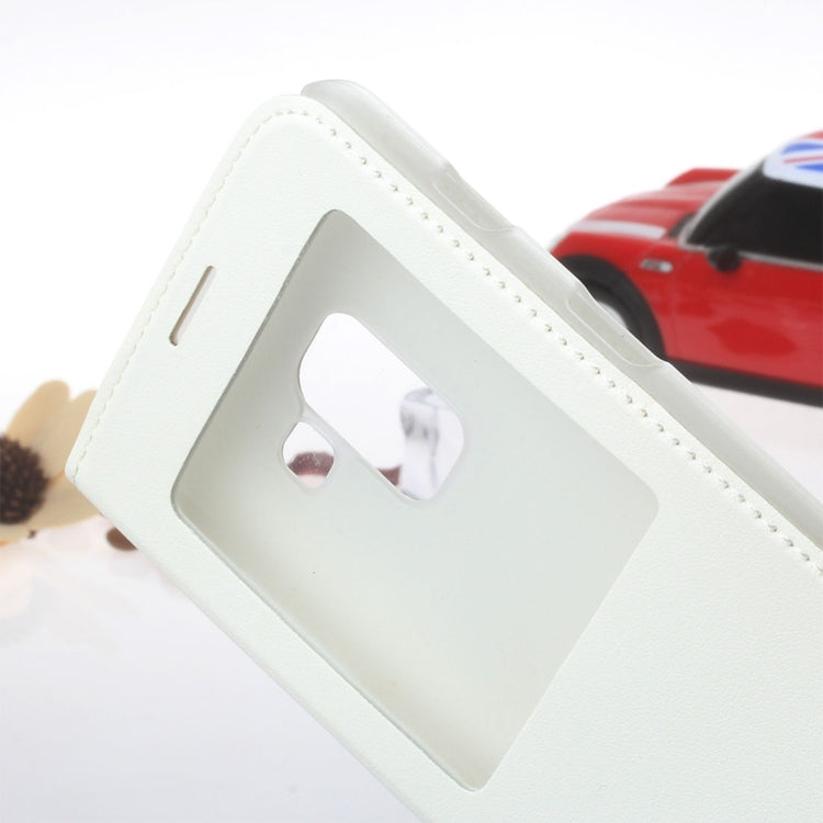 For Galaxy A8 (2018) Litchi Texture Horizontal Flip Leather Case with Call Display ID