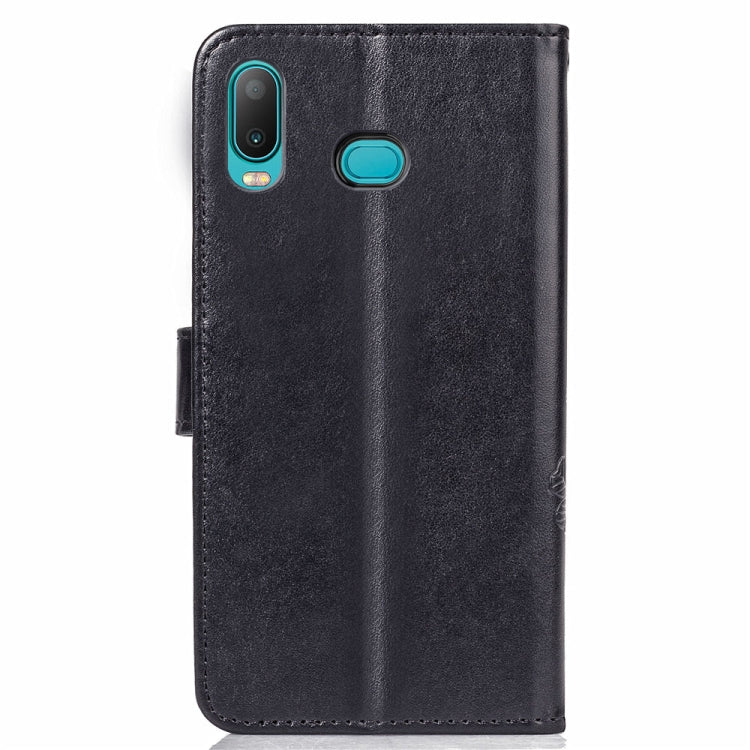 Lucky Clover Pressed Flowers Pattern Leather Case for Galaxy A6s, with Holder & Card Slots & Wallet & Hand Strap