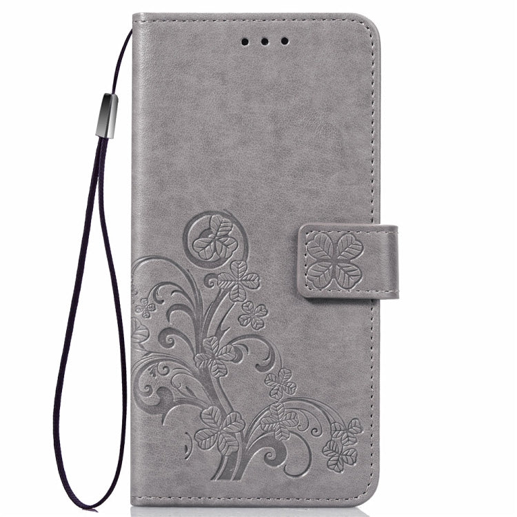 Lucky Clover Pressed Flowers Pattern Leather Case for Galaxy A6s, with Holder & Card Slots & Wallet & Hand Strap