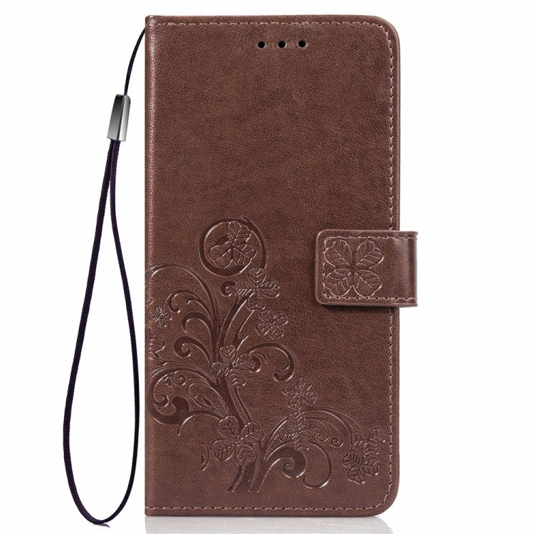 Lucky Clover Pressed Flowers Pattern Leather Case for Galaxy A6s, with Holder & Card Slots & Wallet & Hand Strap