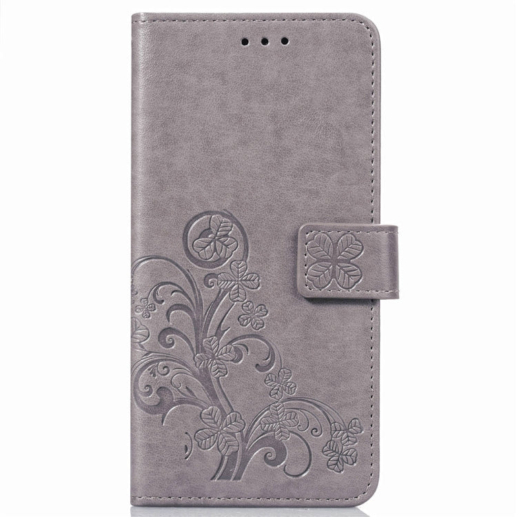 Lucky Clover Pressed Flowers Pattern Leather Case for Galaxy A7 (2018), with Holder & Card Slots & Wallet & Hand Strap