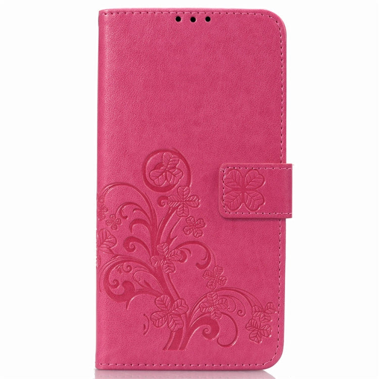 Lucky Clover Pressed Flowers Pattern Leather Case for Galaxy A7 (2018), with Holder & Card Slots & Wallet & Hand Strap