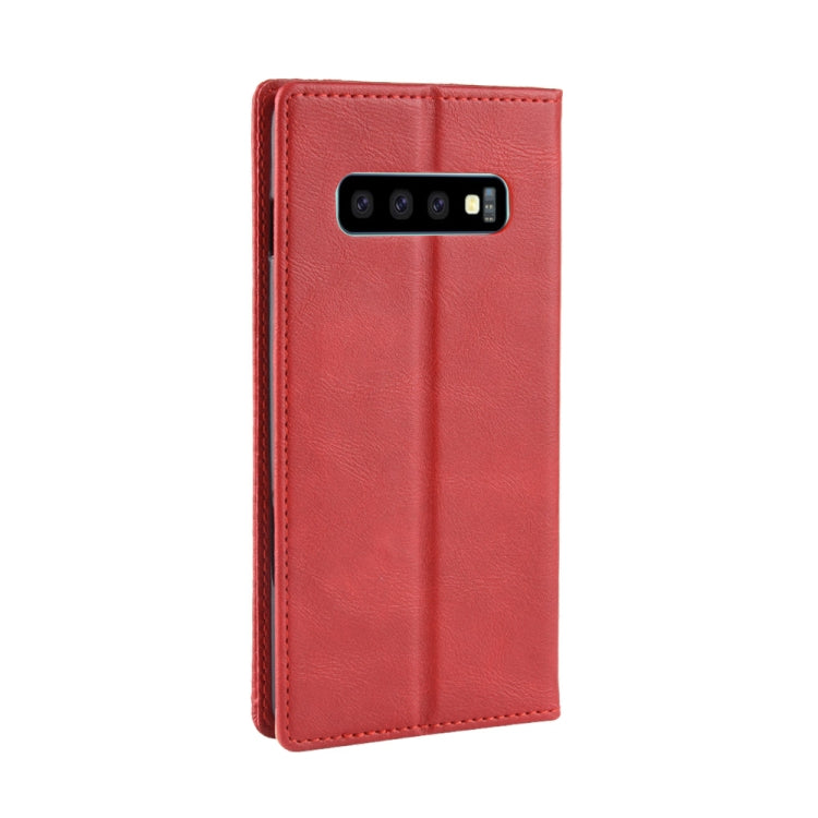 Magnetic Buckle Retro Crazy Horse Texture Horizontal Flip Leather Case for Galaxy S10 (5G), with Holder & Card Slots & Photo Frame
